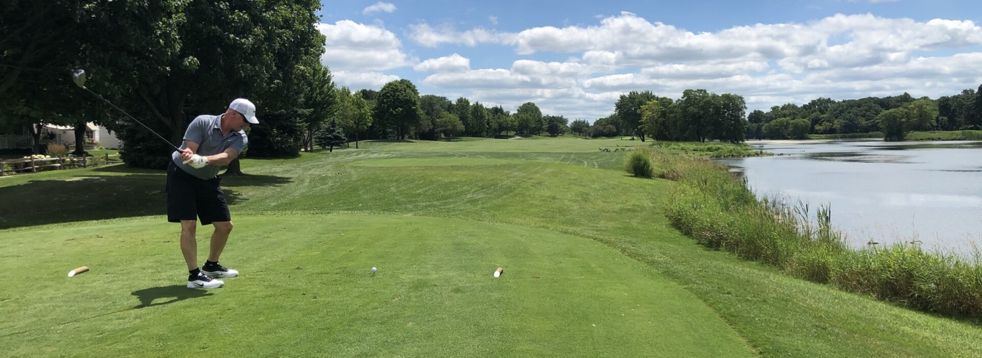 Golfer taking a swing